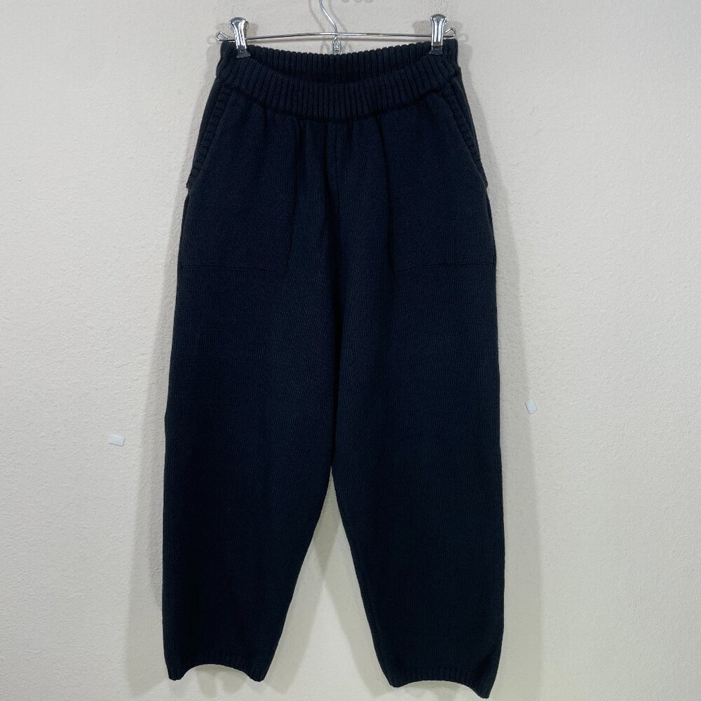 FP Beach Knit Pants Womens‎ XS Black Baggy Slouchy Beachy Pull-On Drop Crotch